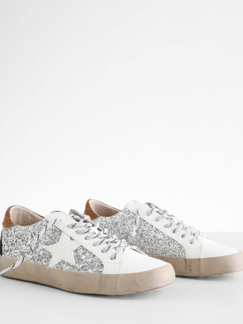 Shu Shop Paula Sneakers in Silver Sparkle - Picture 2 of 7